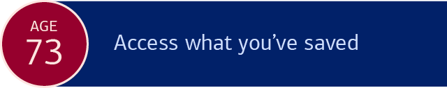 Age 73: Access what you’ve saved