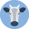 Illustration of a cow inside of a circle Illustration of a cow inside of a circle