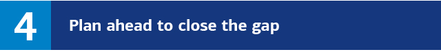 4. Plan ahead to close the gap