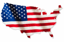 american map themed with american flag