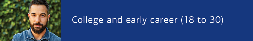 College and early career (18 to 30)